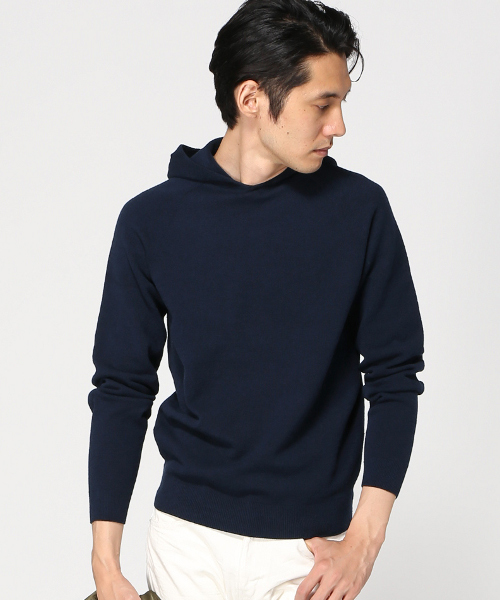 EDIFICE(エディフィス)の「◇COTTON ストレッチメランジ HOOD P/O(パーカー・メンズ・チャコールグレー/マルチ/ネイビー・48/46/44)」の2枚目の写真