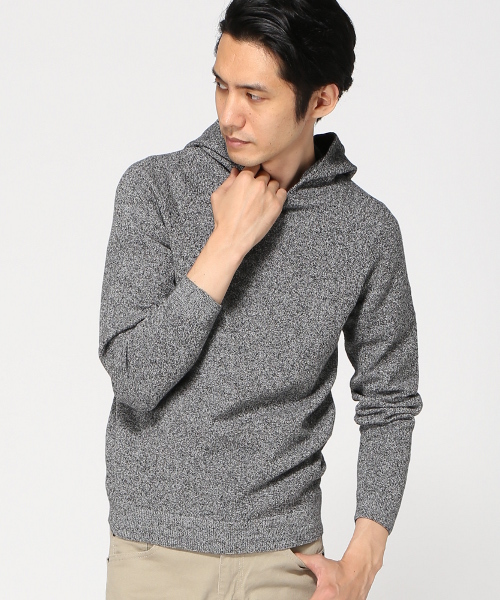 EDIFICE(エディフィス)の「◇COTTON ストレッチメランジ HOOD P/O(パーカー・メンズ・チャコールグレー/マルチ/ネイビー・48/46/44)」の3枚目の写真