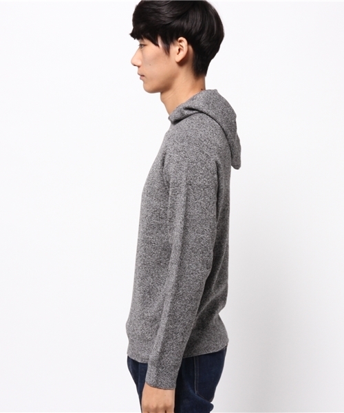 EDIFICE(エディフィス)の「◇COTTON ストレッチメランジ HOOD P/O(パーカー・メンズ・チャコールグレー/マルチ/ネイビー・48/46/44)」の4枚目の写真