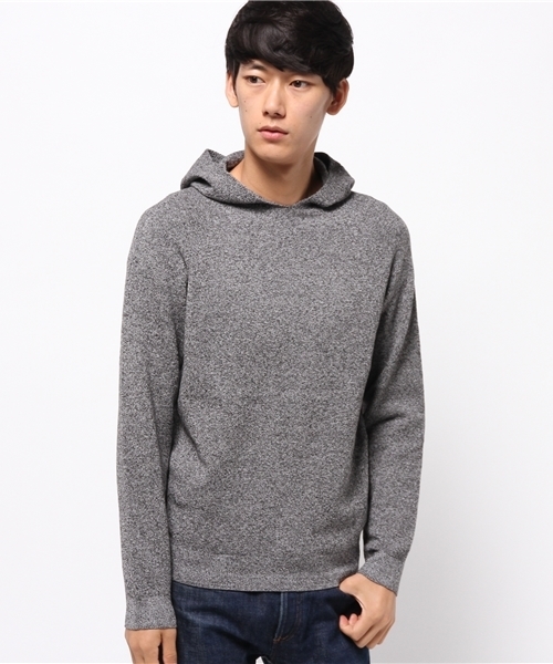 EDIFICE(エディフィス)の「◇COTTON ストレッチメランジ HOOD P/O(パーカー・メンズ・チャコールグレー/マルチ/ネイビー・48/46/44)」の13枚目の写真