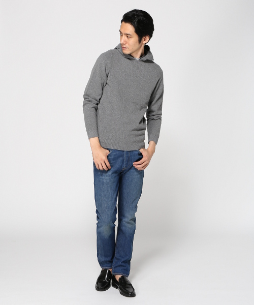 EDIFICE(エディフィス)の「◇COTTON ストレッチメランジ HOOD P/O(パーカー・メンズ・チャコールグレー/マルチ/ネイビー・48/46/44)」の14枚目の写真