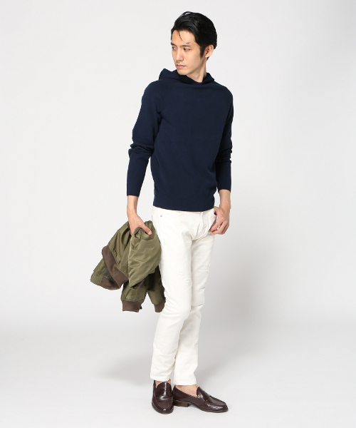 EDIFICE(エディフィス)の「◇COTTON ストレッチメランジ HOOD P/O(パーカー・メンズ・チャコールグレー/マルチ/ネイビー・48/46/44)」の9枚目の写真