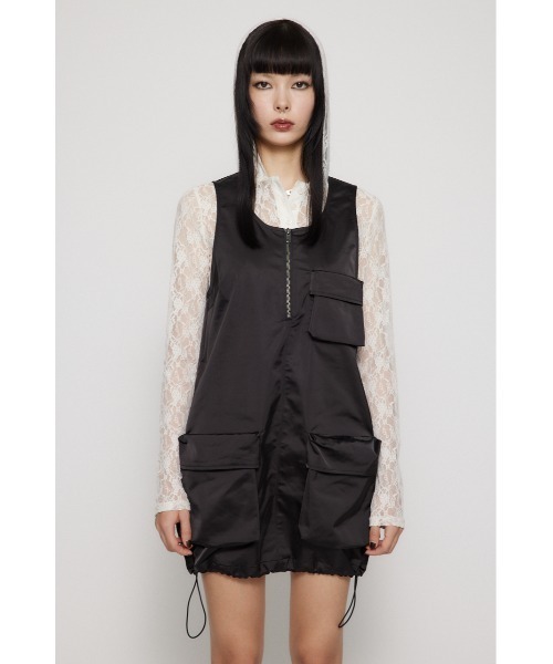 LAGUA GEM(ラグアジェム)の「SOLID POCKET ミニワンピース(ワンピース・レディース・ブラック/カーキ・SMALL/MEDIUM)」の6枚目の写真