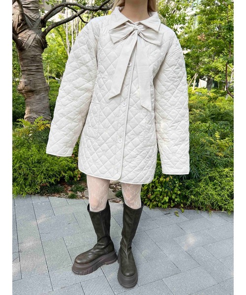 PHILLY(フィリー)の「【PHILLY】リボンキルトジャケット(ブルゾン・レディース・アイボリー/ブラック・FREE)」の14枚目の写真