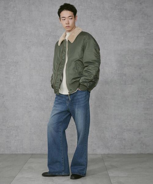 THE STANDARD（ザスタンダード）の「THE STANDARD/フライトジャケット（ミリタリージャケット・メンズ・カーキ/ブラック・MEDIUM/LARGE）」の9枚目の写真