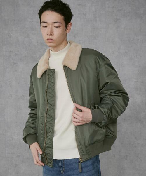 THE STANDARD（ザスタンダード）の「THE STANDARD/フライトジャケット（ミリタリージャケット・メンズ・カーキ/ブラック・MEDIUM/LARGE）」の20枚目の写真