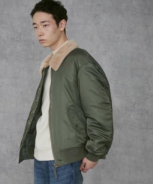 THE STANDARD（ザスタンダード）の「THE STANDARD/フライトジャケット（ミリタリージャケット・メンズ・カーキ/ブラック・MEDIUM/LARGE）」の21枚目の写真