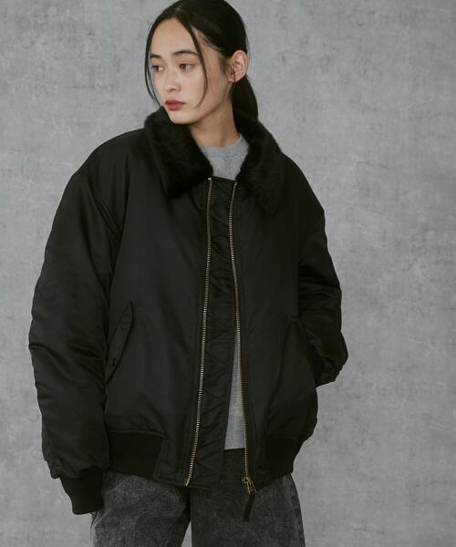 THE STANDARD（ザスタンダード）の「THE STANDARD/フライトジャケット（ミリタリージャケット・メンズ・カーキ/ブラック・MEDIUM/LARGE）」の15枚目の写真