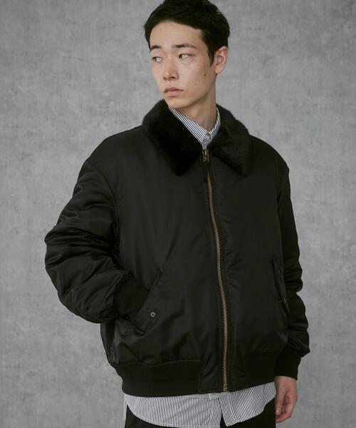 THE STANDARD（ザスタンダード）の「THE STANDARD/フライトジャケット（ミリタリージャケット・メンズ・カーキ/ブラック・MEDIUM/LARGE）」の12枚目の写真