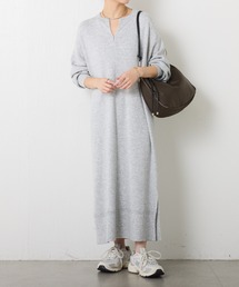 ジップスウェットライクニットワンピース/WEB限定