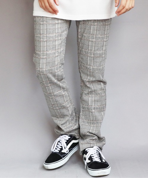 ８(eight)（エイト）の「総柄カツラギチェックパンツ（チノパンツ・メンズ・ブラウン系その他/グレー系その他/ネイビー系/ブラック系その他/グレー系その他2/ブラック系その他2/ホワイト系その他・MEDIUM/SMALL/X-LARGE/LARGE）」の6枚目の写真