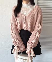 袖レースアップショートカーディガン【ZOZOTOWN限定アイテム】