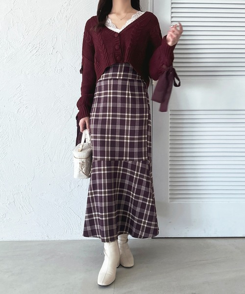 セール】袖レースアップショートカーディガン【ZOZOTOWN限定アイテム