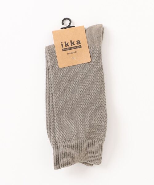ikka（イッカ）の「鹿の子無地クルーソックス（ソックス/靴下・メンズ・ホワイト/グレー/ブルー系・FREE）」の2枚目の写真