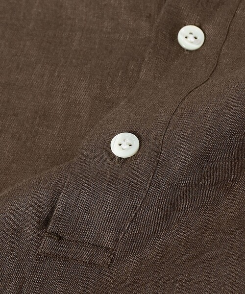 BEAMS F（ビームスエフ）の「Maria Santangelo / POLO JP リネン プルオーバー シャツ（シャツ/ブラウス・メンズ・ブラウン/ホワイト/ブラック/ネイビー・S/XS/L/M）」の10枚目の写真