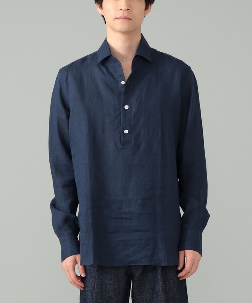 BEAMS F（ビームスエフ）の「Maria Santangelo / POLO JP リネン プルオーバー シャツ（シャツ/ブラウス・メンズ・ブラウン/ホワイト/ブラック/ネイビー・S/XS/L/M）」の15枚目の写真