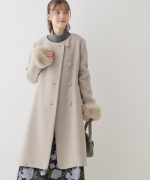 ◆【JAPAN Fabric・美シルエットを叶える】インペリアルモッサバックタックノーカラーコート