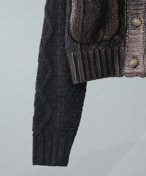 LOGAN knitting mills(ローガンニッティングミルズ)の「LOGAN/FOil カーディガン(カーディガン/ボレロ・レディース・アイボリー/チャコール・FREE)」の17枚目の写真