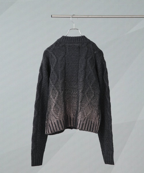LOGAN knitting mills(ローガンニッティングミルズ)の「LOGAN/FOil カーディガン(カーディガン/ボレロ・レディース・アイボリー/チャコール・FREE)」の20枚目の写真