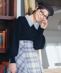 WILLSELECTION | ボリュームスリーブレースカラープルオーバー(ニット/セーター)