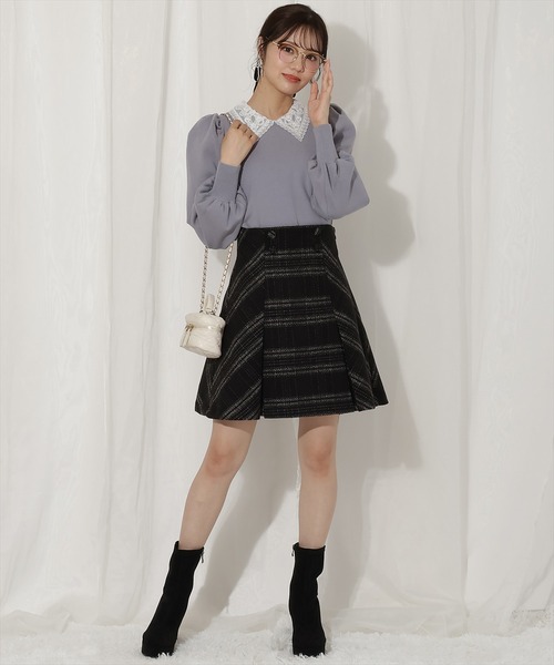 WILLSELECTION（ウィルセレクション）の「ボリュームスリーブレースカラープルオーバー（ニット/セーター・レディース・ピンク/ブラック/サックスブルー・FREE）」の13枚目の写真