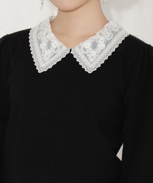 WILLSELECTION（ウィルセレクション）の「ボリュームスリーブレースカラープルオーバー（ニット/セーター・レディース・ピンク/ブラック/サックスブルー・FREE）」の18枚目の写真