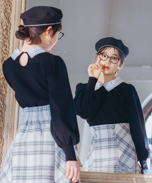 WILLSELECTION（ウィルセレクション）の「ボリュームスリーブレースカラープルオーバー（ニット/セーター・レディース・ピンク/ブラック/サックスブルー・FREE）」の22枚目の写真