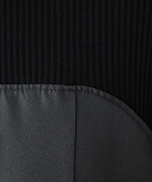 DRESKIP（ドレスキップ）の「◆【S-LL】楽して好印象 大人のための 異素材ドッキングフレアワンピース（ワンピース・レディース・チャコール/キャメル/ブラック系4・01/02/03/04）」の7枚目の写真