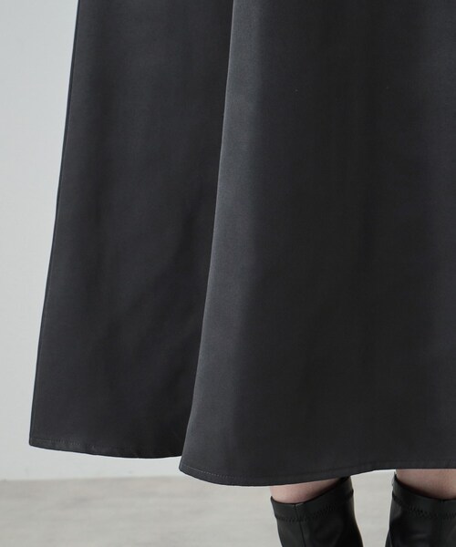 DRESKIP（ドレスキップ）の「◆【S-LL】楽して好印象 大人のための 異素材ドッキングフレアワンピース（ワンピース・レディース・チャコール/キャメル/ブラック系4・01/02/03/04）」の21枚目の写真
