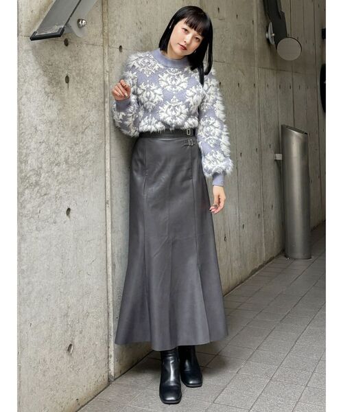 MURUA（ムルーア）の「フェイクレザーマーメイドスカート（スカート・レディース・ブラック/グレー・1/2）」の19枚目の写真