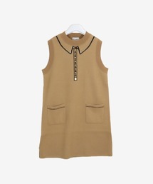 ウール１００％ロングニットベスト