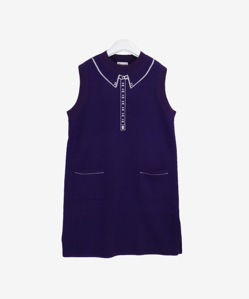 Picone CLUB(ピッコーネクラブ)の「ウール100%ロングニットベスト(ベスト・レディース・ブラック/ホワイト/ベージュ/パープル・S/M)」の4枚目の写真