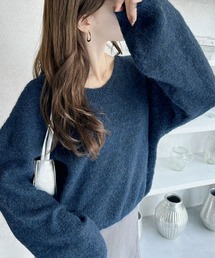 レディースのニット/セーター（ブルー・ネイビー/青色系・Vネック