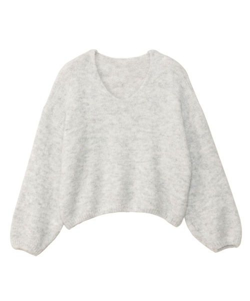 Ada.（エイダ）の「ふんわりタッチ メランジが可愛い  Vネック ゆるフワニット（ニット/セーター・レディース・ホワイト/ライトブルー/ベージュ/レッド/ピンク/ブラウン/グレー/ライトベージュ/グリーン/イエロー/ネイビー/キャメル・M/S/L）」の13枚目の写真