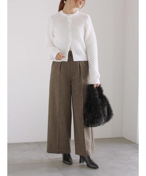 Te chichi（テチチ）の「ツイードワイドパンツ（その他パンツ・レディース・ブラウン/チャコールグレー/ブラック・F）」の5枚目の写真