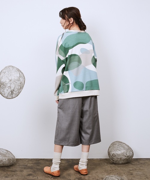 Dulcamara(ドゥルカマラ)の「リキッドバブルラップリブワイドSWシャツ(スウェット・メンズ・グリーン/ネイビー・0/1)」の7枚目の写真