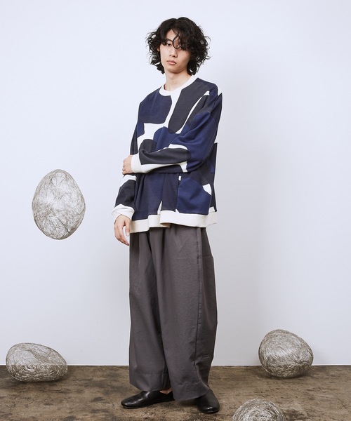 Dulcamara(ドゥルカマラ)の「リキッドバブルラップリブワイドSWシャツ(スウェット・メンズ・グリーン/ネイビー・0/1)」の9枚目の写真