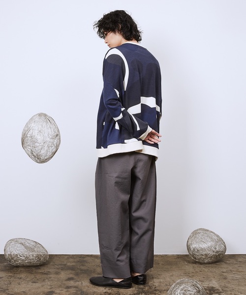 Dulcamara(ドゥルカマラ)の「リキッドバブルラップリブワイドSWシャツ(スウェット・メンズ・グリーン/ネイビー・0/1)」の10枚目の写真