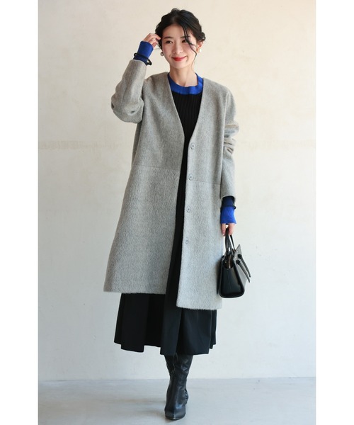 cawaii(カワイイ)の「着ぶくれ知らず 重ね着風ニット(ニット/セーター・レディース・ブラウン/ブラック・FREE)」の7枚目の写真