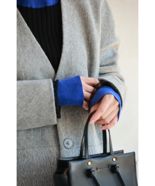 cawaii(カワイイ)の「着ぶくれ知らず 重ね着風ニット(ニット/セーター・レディース・ブラウン/ブラック・FREE)」の14枚目の写真