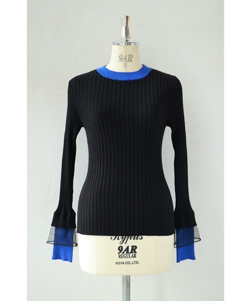 cawaii(カワイイ)の「着ぶくれ知らず 重ね着風ニット(ニット/セーター・レディース・ブラウン/ブラック・FREE)」の16枚目の写真