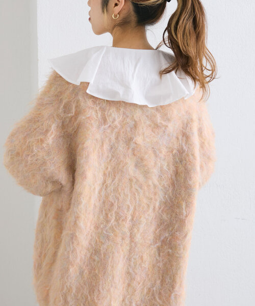 w closet(ダブルクローゼット)の「ラッフルフリルブラウス(シャツ/ブラウス・レディース・チャコールグレー/オフホワイト/グリーン・FREE)」の18枚目の写真