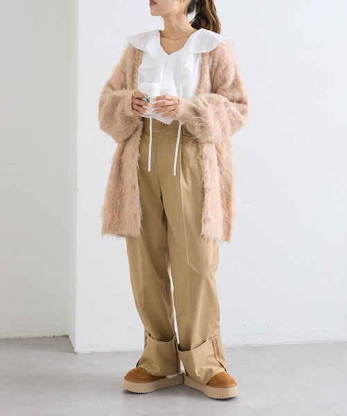 w closet(ダブルクローゼット)の「ラッフルフリルブラウス(シャツ/ブラウス・レディース・チャコールグレー/オフホワイト/グリーン・FREE)」の21枚目の写真