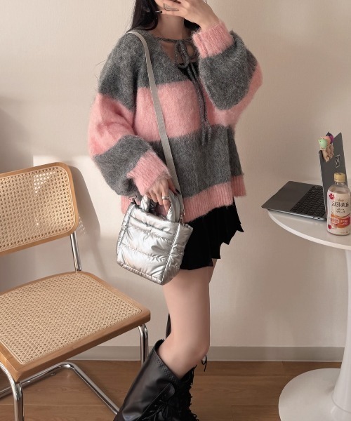 nemne store(ネンネストア)の「《Delfy》2wayパフィーミニバッグ(ショルダーバッグ・レディース・オフホワイト/グレー/ブラック/ブラウン・フリー)」の12枚目の写真