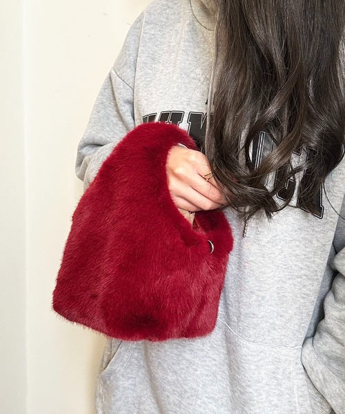styiro(スタイロ)の「2wayファートートバッグ/ショルダー付き(ショルダーバッグ・レディース・ブラウン/ブラック/ベージュ/ホワイト/ワイン・FREE)」の5枚目の写真