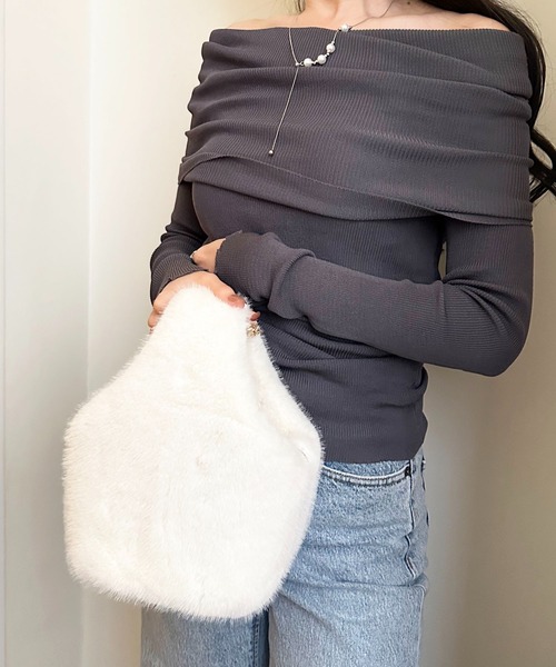 styiro(スタイロ)の「2wayファートートバッグ/ショルダー付き(ショルダーバッグ・レディース・ブラウン/ブラック/ベージュ/ホワイト/ワイン・FREE)」の11枚目の写真