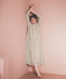 【ANDRESD】piping tulle dress Aラインドレス マタニティ 妊婦 結婚式 二次会 同窓会 成人式 パーティードレス オケージョンドレス お呼ばれワンピース
