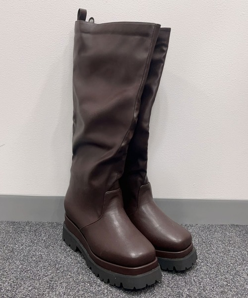 Millor TOKYO(ミラートーキョー)の「トラックソールブーツ(ブーツ・レディース・ブラウン/ブラック・25cm/24.5cm/24cm/23.5cm/23cm/22.5cm/25.5cm)」の6枚目の写真