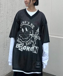 Candy Stripper | BROKEN SMILE MESH トップス(Tシャツ/カットソー)
