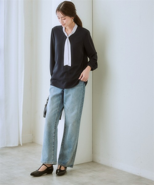 7days Life Styling（セブンデイズライフスタイリング）の「ポインテッドトゥＴストラップパンプスシューズ（ワイズ２Ｅ）（オフィス女子モニターコラボ）（パンプス・レディース・ブラック系その他/グレイッシュベージュ/ブラック・S/LL/L/M）」の8枚目の写真